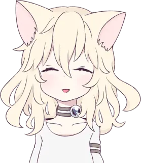 ☺️ Anime, Katzenmädchen, Niedlich, Kawaii, Kemonomimi telegram sticker