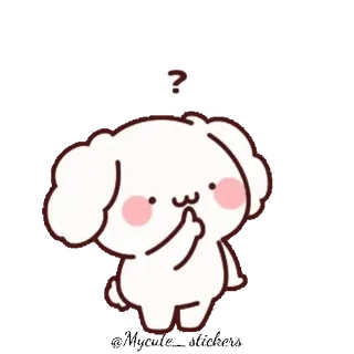 🐶 ? dog, question mark, cute, cartoon, thinking, confused, pet whatsapp sticker