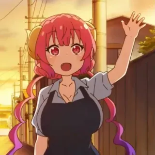 👋 Ilulu Miss Kobayashi's Dragon Maid Anime, Drache, Charakter, Horn, Lächeln, Süß telegram sticker