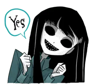 🔴 Yes creepy, scary, yes, monster, horror telegram sticker