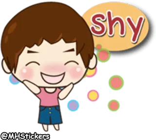 😅 shy 害羞, 可爱, 卡通, 表情, 表情符号 telegram sticker