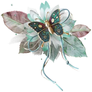 🌹 бабочка, цветок, цветочный, природа, украшение, наклейка telegram sticker