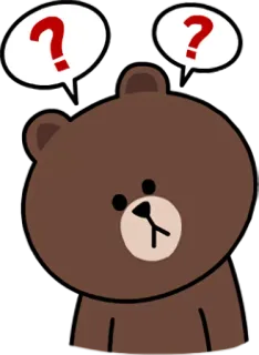 🤨 beruang, tanda tanya, bingung, berpikir, coklat telegram sticker
