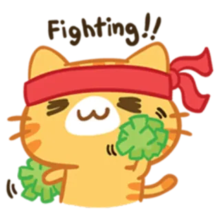 ✊ yayy 猫, チアリーダー, ポンポン, 可愛い, 漫画, お祝い telegram sticker