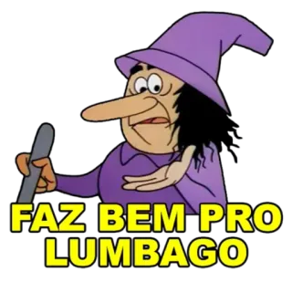 🧹 FAZ BEM PRO LUMBAGO witch, cartoon, magic, spell, funny, humor telegram sticker
