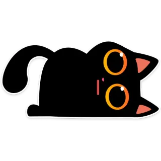 😐 Katze, Cartoon, Tier, Aufkleber, schwarze Katze, süß telegram sticker