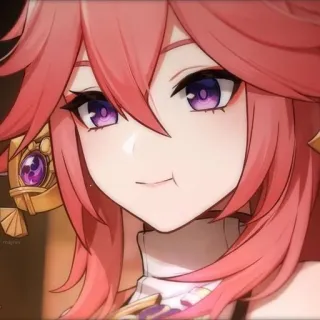 🍱 Yae Miko Genshin Impact Anime, Genshin Impact, Yae Miko, Trò chơi điện tử, Dễ thương, Tóc hồng telegram sticker