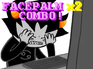 ♋ FACEPALM x2 COMBO! Facepalm, Computer, Gamer, Meme, Comedy, Ausdruck whatsapp sticker