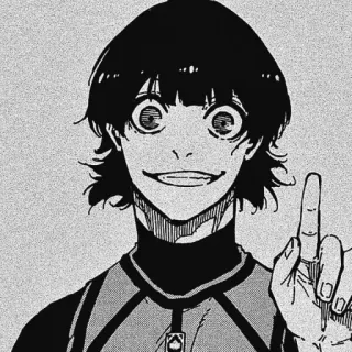 👆 anime, middle finger, offensive, manga, blue lock whatsapp sticker