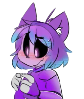 😳 漫画, 動物, キャラクター, 紫, アート, イラスト telegram sticker