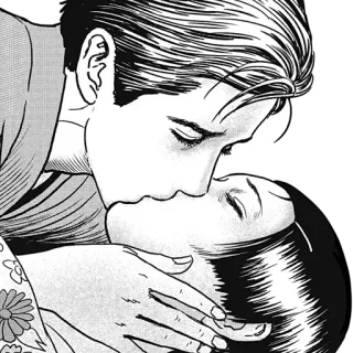 💞 beso, amor, romance, pareja, ilustración, emociones whatsapp sticker