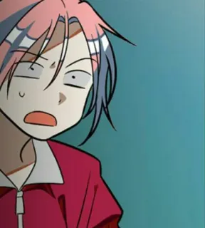 😦 anime, manga, cartoon, shocked, expression, surprised telegram sticker