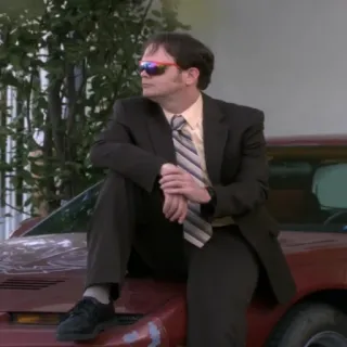 😎 Dwight Schrute The Office Dwight Schrute, The Office, acara TV, karakter, kacamata hitam whatsapp sticker