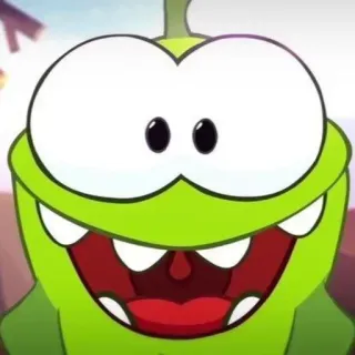 🤩 Om Nom Cut the Rope dessin animé, jeu, Om Nom, Cut the Rope, personnage, vert, mignon whatsapp sticker