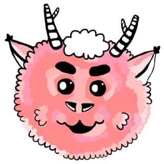😄 monstre, dessin animé, mignon, rose, animal, illustration, dessin telegram sticker