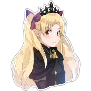 🙂 fille anime, blonde, couronne, personnage, mignon, sticker telegram sticker