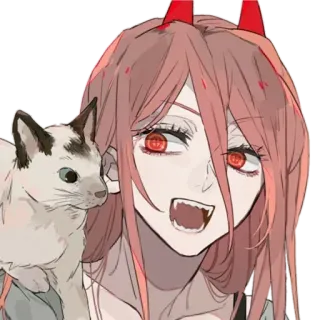 😸 Power Chainsaw Man anime, chainsaw man, power, devil, cat telegram sticker