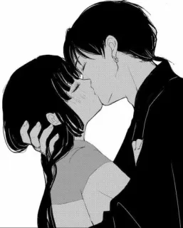 💋 beso, romance, amor, pareja, anime, manga telegram sticker