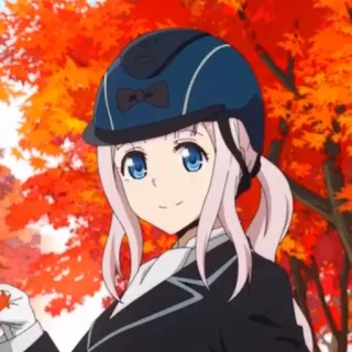 🙂 Chika Fujiwara Kaguya-sama: Love Is War anime, chika fujiwara, kaguya-sama love is war, kawaii, horse riding, riding helmet, cute anime girl whatsapp sticker