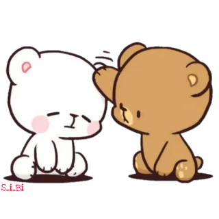 😌 carino, orso, latte, moka, amore, cartone animato telegram sticker