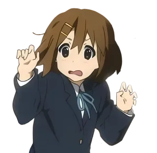 😨 Yui Hirasawa K-On! Anime, Mignon, Fille, Dessin animé whatsapp sticker