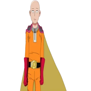 😐 Saitama One-Punch Man Saitama, One-Punch Man, Anime, Eroe, Calvo, Manga, Personaggio, Cartone animato telegram sticker
