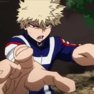 😶 Katsuki Bakugo My Hero Academia アニメ, 漫画, 爆豪, 僕のヒーローアカデミア, 怒り, キャラクター, 少年 telegram sticker