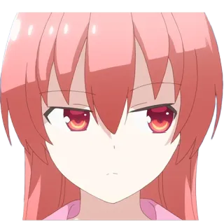😒 anime, manga, tóc hồng, cô gái, dễ thương telegram sticker