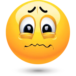 😨 表情符号, 难过, 哭泣, 倒置, 黄色, 脸 telegram sticker