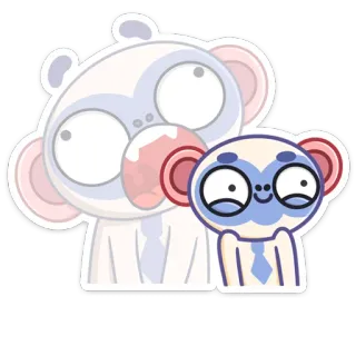 😔 macaco, desenho animado, engraçado, fofo, animal, adesivo telegram sticker