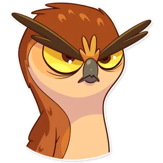 😠 burung hantu, burung, marah, kartun, stiker telegram sticker