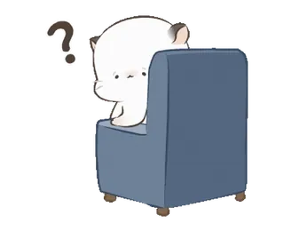 ❓ kucing, pertanyaan, bingung, duduk, kursi, imut, stiker telegram sticker