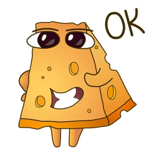 👌 OK queijo, comida, ok, desenho animado, engraçado, fofo telegram sticker