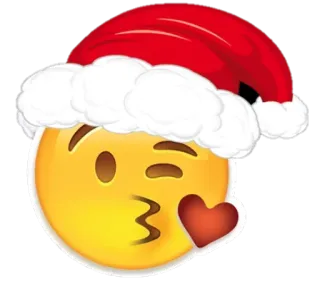 😘 Emoji, Natal, Cium, Hati, Topi Santa, Meriah telegram sticker