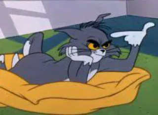 🔗 Tom Cat Tom and Jerry Hoạt hình, Mèo, Chỉ tay, Meme telegram sticker