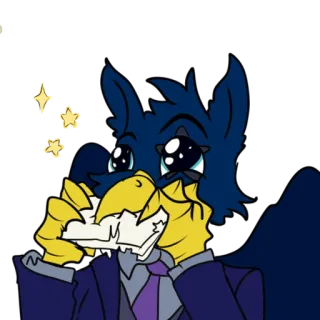 👀 anthro, furry, bird, suit, cartoon, cute, art telegram sticker