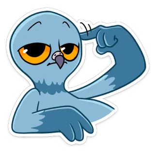 😐 นกพิราบ, นก, คิด, การ์ตูน, สติกเกอร์, ภาพประกอบ telegram sticker