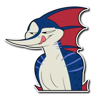 😘 cartoon, lizard, fish, fantasy, creature, animal telegram sticker