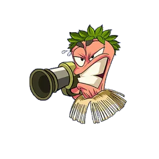 😤 การ์ตูน, ตัวละคร, ปืน, อาวุธ, โกรธ, พวงหรีด, ดูถูก telegram sticker
