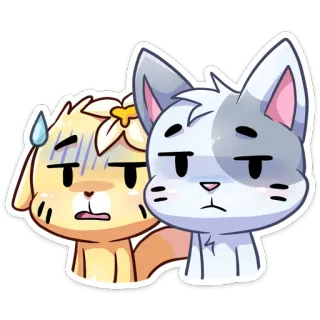 😨 gatto, animale, carino, adesivo, preoccupato, insicuro telegram sticker