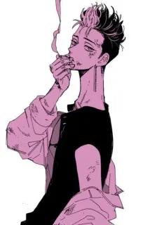 🌟 Anime, Merokok, Rokok, Pria, Kartun, Seni telegram sticker