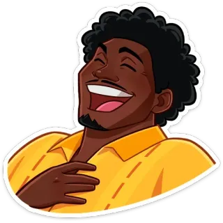 😆 man, cartoon, laughing, happy, smile telegram sticker
