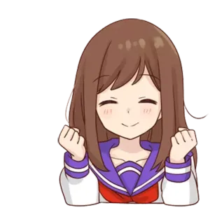 ☺️ Anime, Ragazza, Uniforme scolastica, Carina, Cartone animato telegram sticker