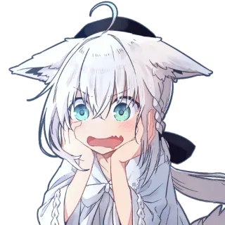 🙀 Shirakami Fubuki anime, vtuber, fox, cute, girl, hololive, kawaii telegram sticker