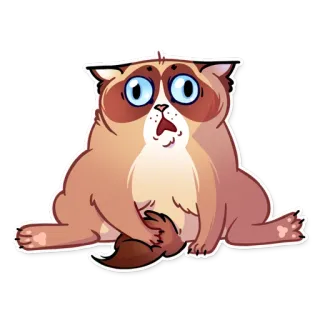 😧 gato, adesivo, animal, desenho animado, ilustração whatsapp sticker