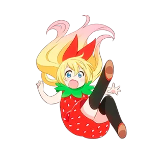 😮 สตรอเบอร์รี่, อนิเมะ, คาวาอิ, น่ารัก, ตัวละคร, การ์ตูน telegram sticker