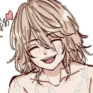💗 ぬふふ Anime, Lindo, Feliz, Sonriendo telegram sticker