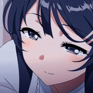 🥲 动漫, 女孩, 哭泣, 情绪化, 悲伤, 眼泪, 可爱 telegram sticker
