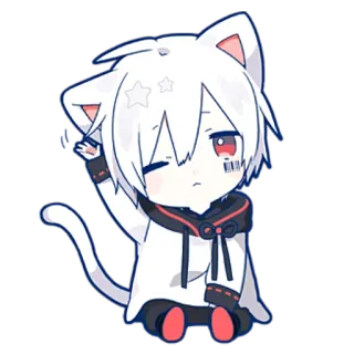 👋 anime, catboy, kawaii, cute, chibi, character, manga, sticker telegram sticker