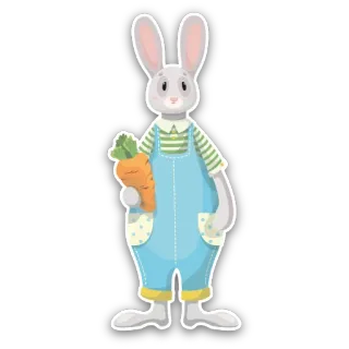 🐰 うさぎ, ニンジン, 動物, かわいい, イースター, 漫画 telegram sticker